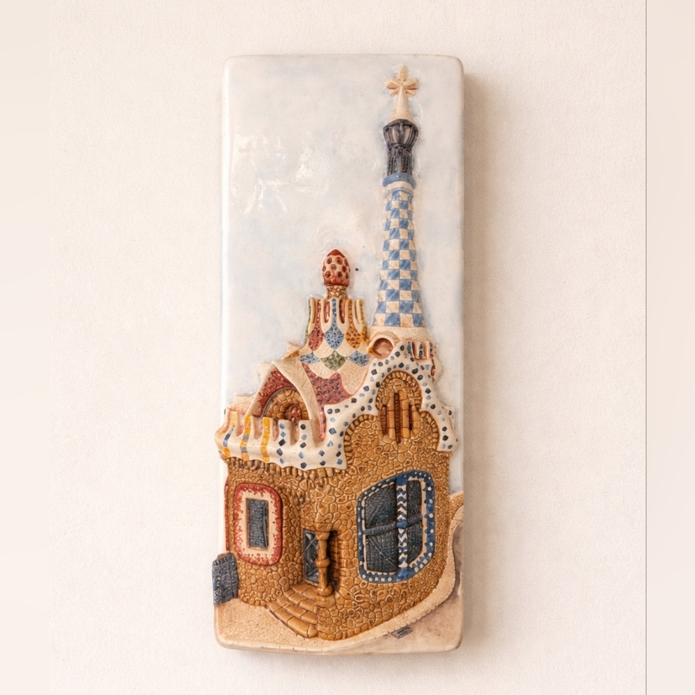 ​Antoni Gaudí Parc Güell‎ Barcelona Ceramic Wall Art Plaque Spain Faganes 3D